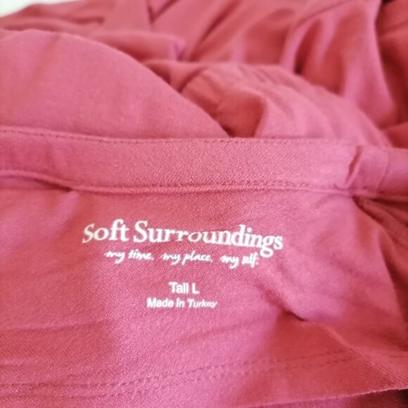 Soft Surroundings Pink Open Drape Back Side Slit Maxi Dress Size Tall L - Picture 6 of 7